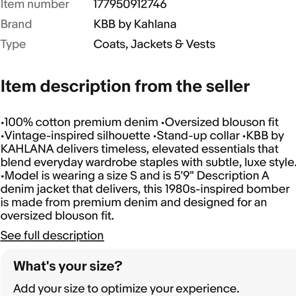 "The Denim Bomber Jacket”
KBB by KAHLANA - Picture 6 of 7